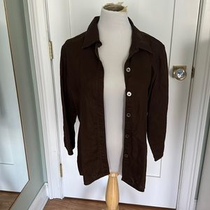 Liz carbine brown button up